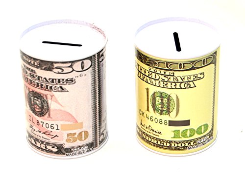 2 X Spardose Dollar Sparbüchse USA Amerika METALL nicht zu Öffnen by schenkfix - 3
