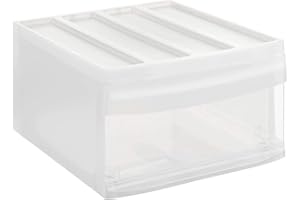 Rotho Systemix Boîte à Tiroirs 1 Tiroir, Plastique (PP) sans BPA, Transparent, l (39,5 X 34,0 X 20,3 cm)