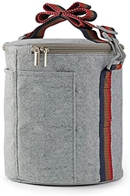 Stainless Steel Square Lunch Box Insulated Lunch Bag Lock Container Bag Spoon And Chopsticks Set Food Storage Boxes For Work And School (3-Tier) (round Lunch Bag)