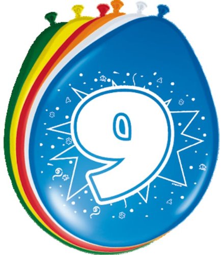 Imagen 1 de Folat 8 Globos Número 9 cumpleaños