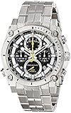 Bulova Precisionist 96G175 - Herren Designer-Armbanduhr - Chronograph mit Armband aus Edelstahl - Blau/Gelb