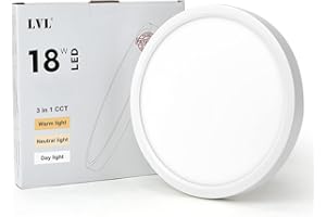 LVL Okrągła lampa sufitowa LED, 18 W, CCT, 3 kolory oświetlenia, nowoczesna lampa sufitowa do przedpokoju, kuchni, sypialni, pomieszczenia gospodarczego, biura (biała, Φ23 cm - 18 W)