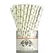 Produktbild 25x Papierstrohhalme Stars EinsSein® weiß-gold Hochzeit Party Geburtstag Strohhalme Trinkhalme