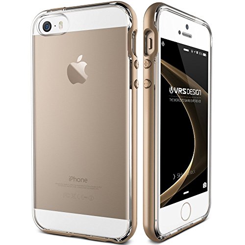 Funda iPhone 5S 5 SE VRS Design - Carcasa Transparente  Oro  Flexible TPU Protecci  n de Grado Militar Carcasa Choque Absorci  n  Crystal Bumper  para Apple iPhone 5S 5 SE 2016
