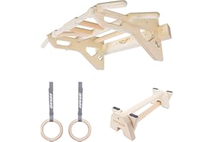 GORILANT Pack Crossfit Completo Gorletic - Entrenamiento de Calistenia en Casa con Barra de Dominadas, Paralelas de Suelo y Anillas de Gimnasia - Máxima Estabilidad y Versatilidad para tus Entrenamientos