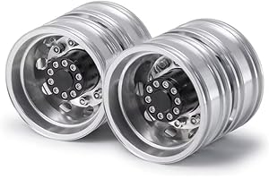 EPTNNASO Mozzi ruota posteriore in alluminio cerchi 2 pz per Tamiya 1/14 camion trattore arrampicata rimorchio