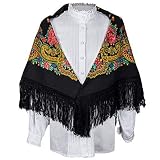 pañuelos regionales Pañuelo típico regional Daquela Modelo Tui - Pañuelo o mantón para mujer (Negro)