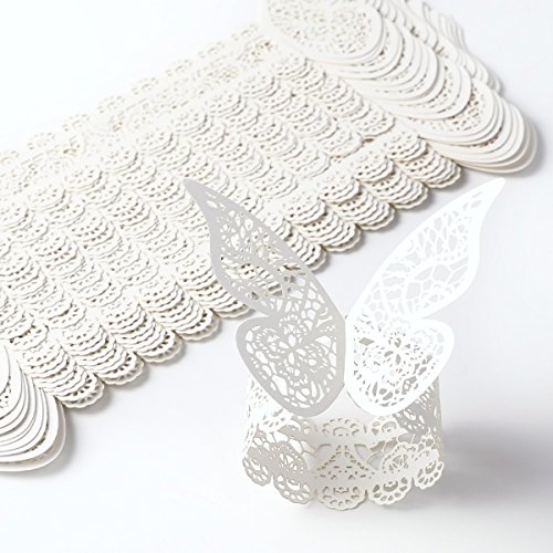 25 x Schmetterling Papier Serviettenringe Servietten Ringe Platzkarten Tischkarten Papierservietten Servietten Halter Schnalle Ring für Hochzeit Party Tischdeko - 2