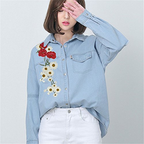 Blue Vessel 1 Stk Stickerei Chrysantheme Daisy Nähen auf Patch Abzeichen Tasche Hut Jeans Kleid Applique Fertigkeit - 6