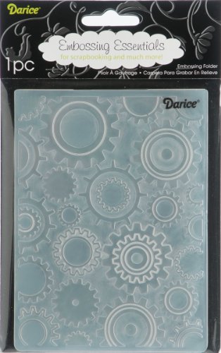 Darice 1217-54 Prägeschablone, Steampunk-Räder, Plastik, transparent, 10,8 x 14,6 x 0,4 cm