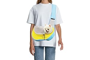 FEimaX Bandolera para Perro Transportín Bolsa de Viaje para Mascotas Bolsa Portador de Perro Bolso de Hombro para Perros Gatos, para Viajes al Aire Libre, Caminar en el Metro (S, Azul)