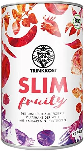 TRINKKOST Fruity Slim Diet Shake - Over 25 Natural Ingredients & Superfoods - Satisfying & Low in Calories - 500 g - Meal Replacement - 100% Healthy Organic Quality