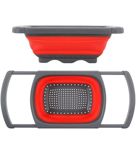 Scolapasta in silicone piccolo platinico pieghevole cm 22,5x11 - Rigotti Arrotino