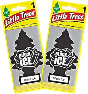 Little Trees Black Ice fragrant Cotton paper Car Air Freshener 2 Pieces