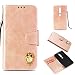 Produktbild NOKIA 6 2018 Hülle,Alfort NOKIA 6 2018 Schutzhülle, Simulations-Retro-Ledertasche Flip Wallet Lederhülle Elegant Design Premium PU Leder Hohe Qualität Tasche Case Cover Kasten Abdeckung Wallet für NOKIA 6 2018 Smartphone Funktion Standfunktion Unterstützte Telefone und Magnetverschluss ( Rose Gold )