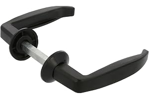 Amig – Set med aluminiumhandtag – Handtagsstorlek 105 x 45 mm – Dörrtjocklek 55-70 mm – Ø35 mm rosett – Svart färg – Perfekt
