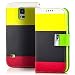 Produktbild Saxonia Samsung Galaxy S5 / S5 Neo Hülle Tasche Flip Case Schutzhülle Handytasche mit Kartenfach und Standfunktion Gelb-Rot
