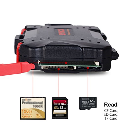 Custodia Multifunzionale per schede di memoria, Freesoo 2 in 1 Lettore Schede di Memoria Impermeabile 2 Usi Card Holder USB 3.0 Magica Scatola Universale per Schede CF / SD / TF