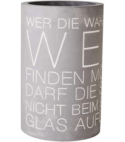 Refroidisseur à Vin En Béton Avec Inscription « Das Leben Ist Zu Kurz