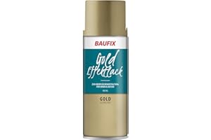 BAUFIX Sprüh und Effektlack, Gold-Effektlack, glänzend, 400 ml, DIY Lack, Dekorieren von Glas Metall und Holz