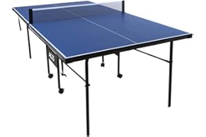 Hyner 7 Pies Mesa de Ping Pong Plegable 206 * 114,5 * 76CM Fácil de Montaje con Raquetas de Tenis de Mesa y Red