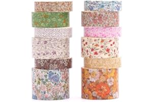 KAVI' S 12 Rollos Washi Tape Set cinta adhesiva decorativa Washi Glitter Adhesivo de Cinta Decorativa para DIY Crafts Scrapbooking (Evening Song)