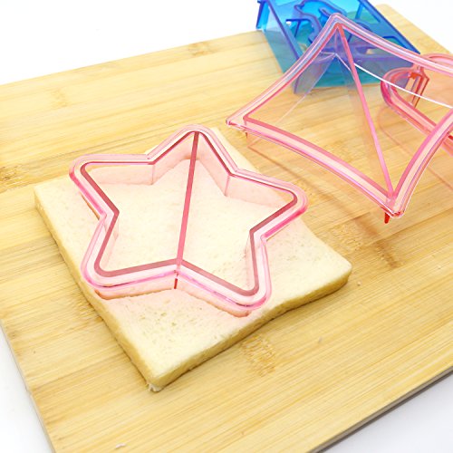 Ausstecher von Sandwich, Keks und Brot-Set von 18 hoch Qualitaten Multifunktions-Lebensmittel-Werkzeuge gehören 8 Kunststoff-Form & 304 Edelstahl Obst / Gemüse Cutter perfekte Schimmel für Kinder Essen - 5