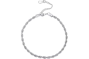 U7 Señoras Niñas Tobillera Pulsera Ancla Cadena/Curb Cadena/Cadena de Cigarros/Cadena de Trigo/Cordón Tobillera Playa de Verano Clásico Tobilleras Joyería de Pie Bisutería para el Día de San Valentín