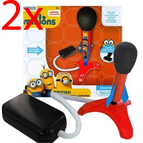 2 X DESPICABLE ME MINIONS STOMP ROCKET LAUNCHER KIDS OUTDOOR FUN TOY AIR FLYING