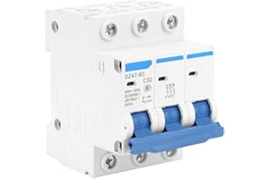 YWBL-WH Interruttore Automatico 3P 32A 400V DZ47-63 Protezione Cortocircuito Sovraccarico Terra per Installazioni Elettriche