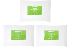 Hexeal Sodium Bicarbonate 15kg – 3 x 5kg Bags of Food Grade Baking Soda for Cooking, Baking, Home Cleaning & Bath Bombs – Fine Powder, Deodorises & Removes Grime – FCC E500