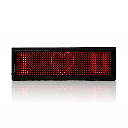 Preisvergleich Produktbild Outstanding Rote LED Programmierbare Scrolling-Namensschild -Abzeichen Anzeige bewegliches Zeichen Wiederaufladbare