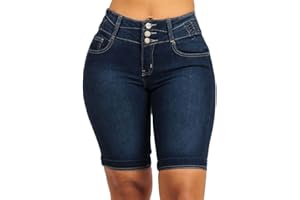 ORANDESIGNE Pantaloncini Jeans Donna Vita Alta Elasticizzati Shorts Bermuda Pantaloni Corti Denim Jeans Capri 3/4 Slim Pantalone Jeans