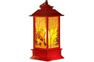 HSHDUTI 1 lanterna decorativa per esterni, con luce a LED, candela natalizia a LED, per decorazione natalizia, lanterne da tavolo, lanterne decorative da appendere per la casa, alimentate a batteria, regalo