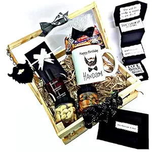 HUNGROOTS Birthday Basket Hamper for Boy Best Friend with Chocolates Mug Surprise box, keychain and much more, A Premium Gift for a boyfriend, father, Brother, Husband and all Men