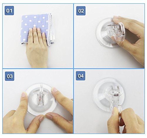 GlobaLink® große Wandhaken Befestigen ohne Bohren [6 pack] Supertragfähigkeite Wasserdichte Haken Handtuchhaken Handtuchhalter - 7