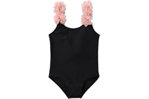Geagodelia Maillot de bain pour bébé fille 0-7 ans sans manches imprimé dessin animé mignon bikini fille multicolore