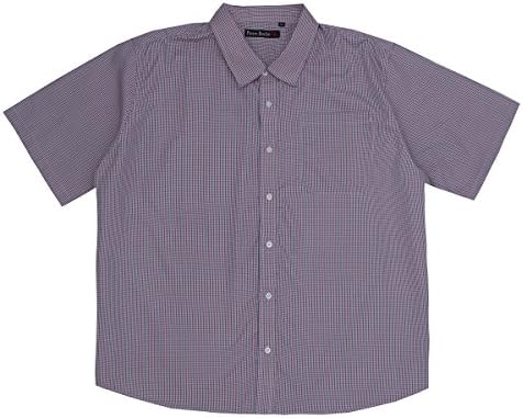 Men's Big &amp; Tall Check Shirt (Sizes 3XL-6XL) Short Sleeve Smart Casual Top