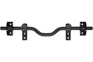 THIRARD - Barre de Sécurité pour Volet en Bois - Acier Zingué Noir - 4 Pattes Anti-Crochetage - Boulon à Tête Collet Carré - Verrouillage Par Cadenas - Ø 18 x 410 mm - Noir