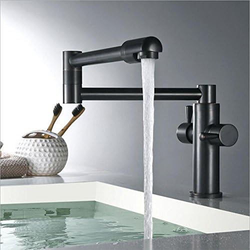 Brass Black kitchen faucet Two Handle Pot Filler Faucet Swing Spout Wall Mount cold bathroom Tap Brushed Nickel
