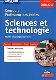 Concours Professeur des écoles - Sciences et technologie - Mise en situation professionnelle - Concours 2018-2019