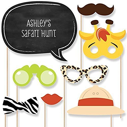 Veewon 20 Fotorequisiten & Fotoaccessoires Babyparty für Kinder 1. Geburtstags Party Dekoration Mittelstücke Lustige Safari-Dschungel-Tier Stil Photo Booth Props auf einem Stock - 2