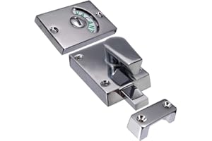 SPARY Verrou de porte de salle de bain, indicateur de verrouillage de porte vacant/engagé, loquet chromé indiquant le pêne dormant pour toilettes publiques