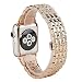 Produktbild Jinrun Ersatz Bands für Apple Watch Serie 3, 2 und 1 Kristall Strass Diamant Luxus Classic Strap Tragegurt für iWatch 42 mm/38 mm. Messing