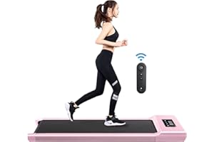 COZYBRITE Under Desk Treadmill with App & Remote Control Bluetooth Speaker Walking Running Pad Machine 1-12km/h Adjustable Speeds LED Display for Home or Office