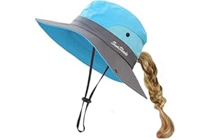 SS_SELLER Kinder Faltbarer Sonnenhut Fischerhut Sommerhut UV Schutz Wanderhut Gartenhut Wasserdicht Outdoor Buschhut mit Verstellbare Kinnband