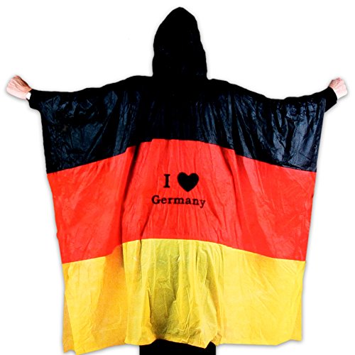 Regenponcho Fanartikel aus PVC 125 x 127 cm “I ♥ Germany”-Aufdruck für die Fußball-EM 2016