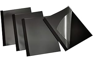 RAYSON Copertine per Rilegatrice Termica, 55 Fogli, 6 mm, A4, Nero, Pezzi 25