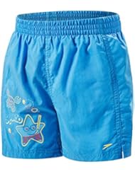 Speedo Sea Squad 11" WS IM Bañador, Niños, Azul (Neon Blue / Lava Red), 3-4