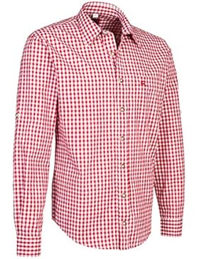 Oktoberfest.de-Shop Herren Regular Fit Trachten Hemd 120001-2602-34 rot